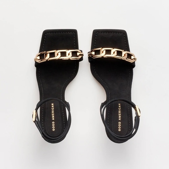 Good American Black Heels with Gold Accent - Picture 3 of 9